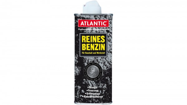 ATLANTIC Feuerzeugbenzin; Eignet sich optimal zur Entfernung von Klebstoffresten und hartnäckigen Flecken. Kann auch für die Grundreinigung oder Griff