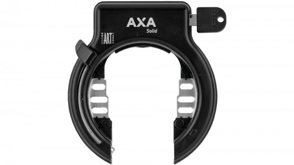 AXA Rahmenschloss &quot;Solid XL&quot;; Nicht abziehbarer Schlüssel, schwarz; ART**-Zertifizierung, Reifendurchlass: 58mm, gehärteter Stahlbügel, Anti-Bohr-Zyli
