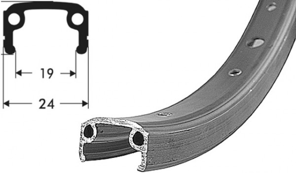 SCHÜRMANN Felge &quot;Alu Sport 611&quot;; Aluminium, Kastenprofil; DV, 19-406 (20&quot; x 1,75), 28 Loch, silber matt