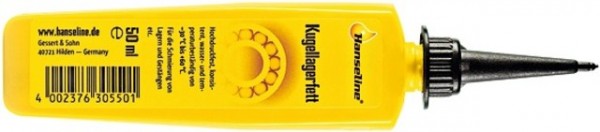 HANSELINE Kugellagerfett; Geeignet für Gleit- und Wälzlager, hervorragende Schmiereigenschaften, gut haftend, oxidationsbeständig, wasserabweisend, ko