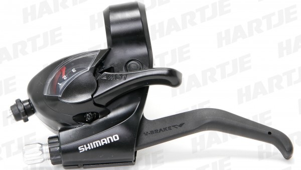 SHIMANO Schalt-/Bremshebel &quot;ST-EF 41&quot; Mod.17; SB-verpackt, EZ Fire Plus, für V-Brake und mechanischen Scheibenbremsen; mit optischer Ganganzeige, 2-Fi