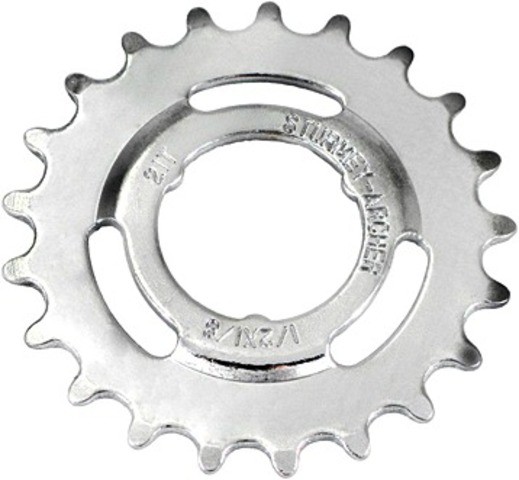 STURMEY ARCHER Steck-Zahnkranz; 1/8&quot;, passend für 3-/ 4-/ 7- und 8-Gang Naben, silber, gekröpft, 20 Zähne