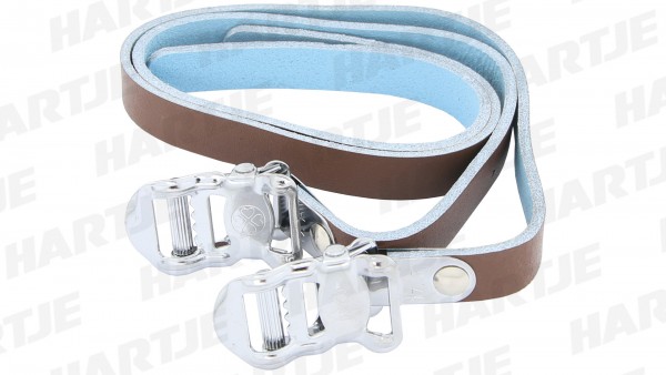 CONTEC Pedalriemen &quot;Leather Strap&quot;; SB-verpackt, Leder; Paar, 13 x 450mm, 44g/Paar, braun