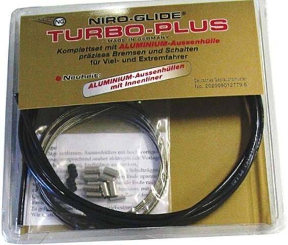 NIRO-GLIDE Schaltzug-Set "Performance"; SB-verpackt, salzresistent und schmutzabweisend, Komplettset für vorne und hinten mit Aluminium-Außenhülle (16