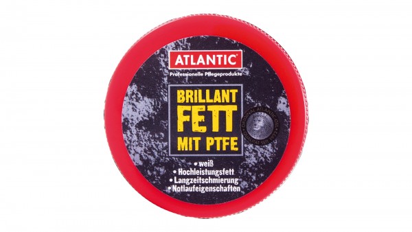 ATLANTIC Brillantfett; Mit PTFE (Teflon), eignet sich besonders zum Schmieren extrem beanspruchter Lager. Sorgt für leichten Lauf, vermindert den Vers