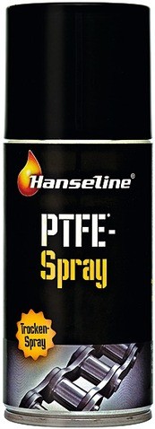 HANSELINE Teflonspray; Spezial-Schmiermittel mit Teflon (PTFE), schmiert, schützt und konserviert Ketten, Schlösser, Bowdenzüge und Gelenkverbindungen