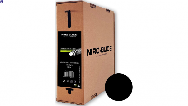 FASI Niro-Glide Schaltzugaußenhülle &quot;Turbo Plus&quot;; 30m auf Spule in praktischer Abrollbox, Aluminium; Ultraleicht (ca. 50% Gewichtsersparnis), hervorra