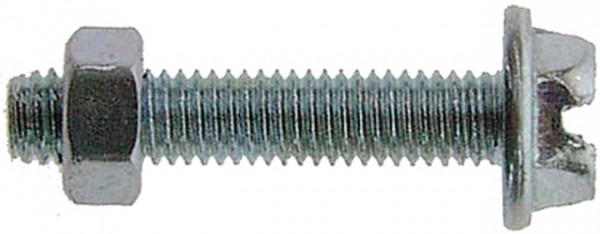 BOFIX Sechskant-Scheibenkopfschraube; Mit Schlitz und Sechskantmutter, verzinkt; Produktbeschreibung holländisch, M5 x 25mm, Packung à 50 Stück