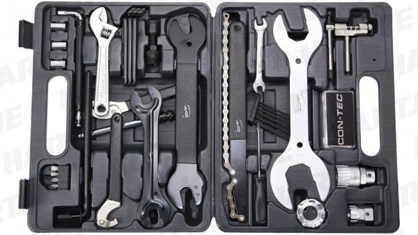 CONTEC Werkzeugkoffer &quot;TFM-330&quot;; SB-verpackt, stabiler, handlicher Werkzeugkoffer, Inhalt:; 1 Speichenspannschlüssel; 3 Steckschlüsselaufsätze 8/9/10m