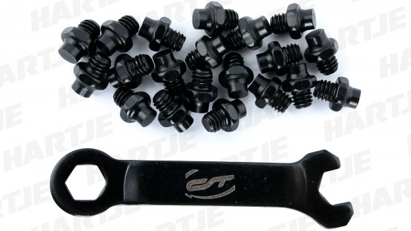 CONTEC MTB-Pedalpins &quot;R-Pins Select&quot;; SB-verpackt, Aluminium, z.B. für Pedal 2Black, 2White; 20 Stück, inkl. Schlüssel, Limousine black
