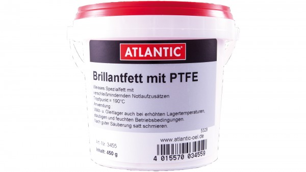 ATLANTIC Brillantfett; Mit PTFE (Teflon), eignet sich besonders zum Schmieren extrem beanspruchter Lager. Sorgt für leichten Lauf, vermindert den Vers