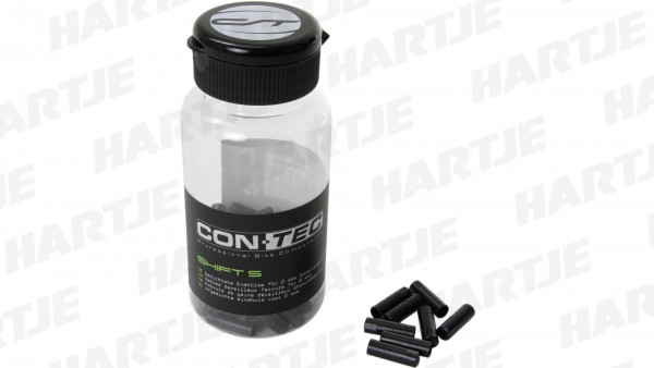 CONTEC Anschlaghülse &quot;Shift S&quot;; Flasche mit 50Stück, für Ø 4mm Schaltzugaußenhüllen, gedichtet, Kunststoff, schwarz