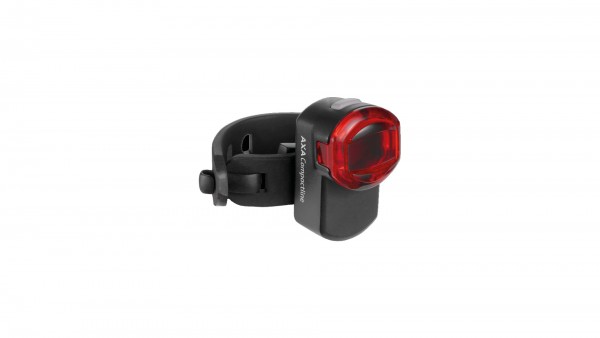 AXA Akku-LED-Rücklicht &quot;Compactline&quot;; SB-verpackt, Befestigung mit Silikonband, USB, mit deutschem Prüfzeichen; Leuchtdauer: 10Std., mit Ladeindikator