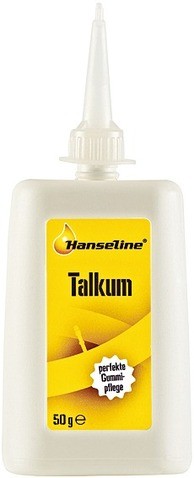 HANSELINE Talkum; Die perfekte Gummipflege für Schläuche, Reifen, Dichtungen, Manschetten u.v.a., 100ml / 50g Flasche