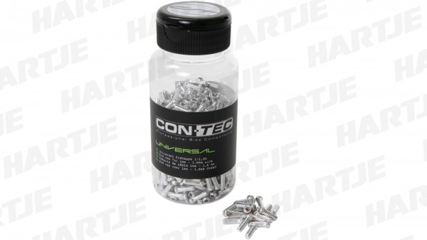 CONTEC Endhülse &quot;Stopshift&quot;; Flasche à 500 Stück, Aluminium, für Ø 1mm - 1,6mm, für Brems- und Schaltzüge, silber